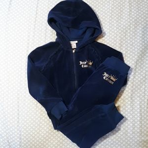 Juicy culture navy/gold velour sweat suit girls 5